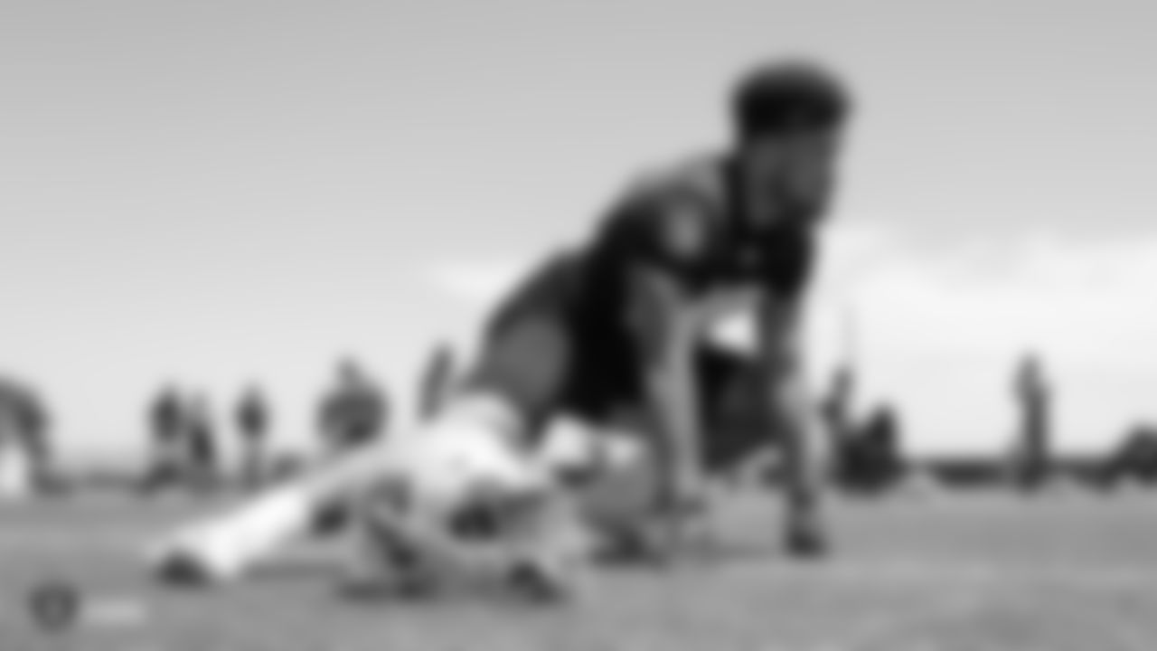 Raiders linebacker Koa Farmer (46) at a Mandatory Minicamp at the Raiders Practice Facility in Alameda, Calif.