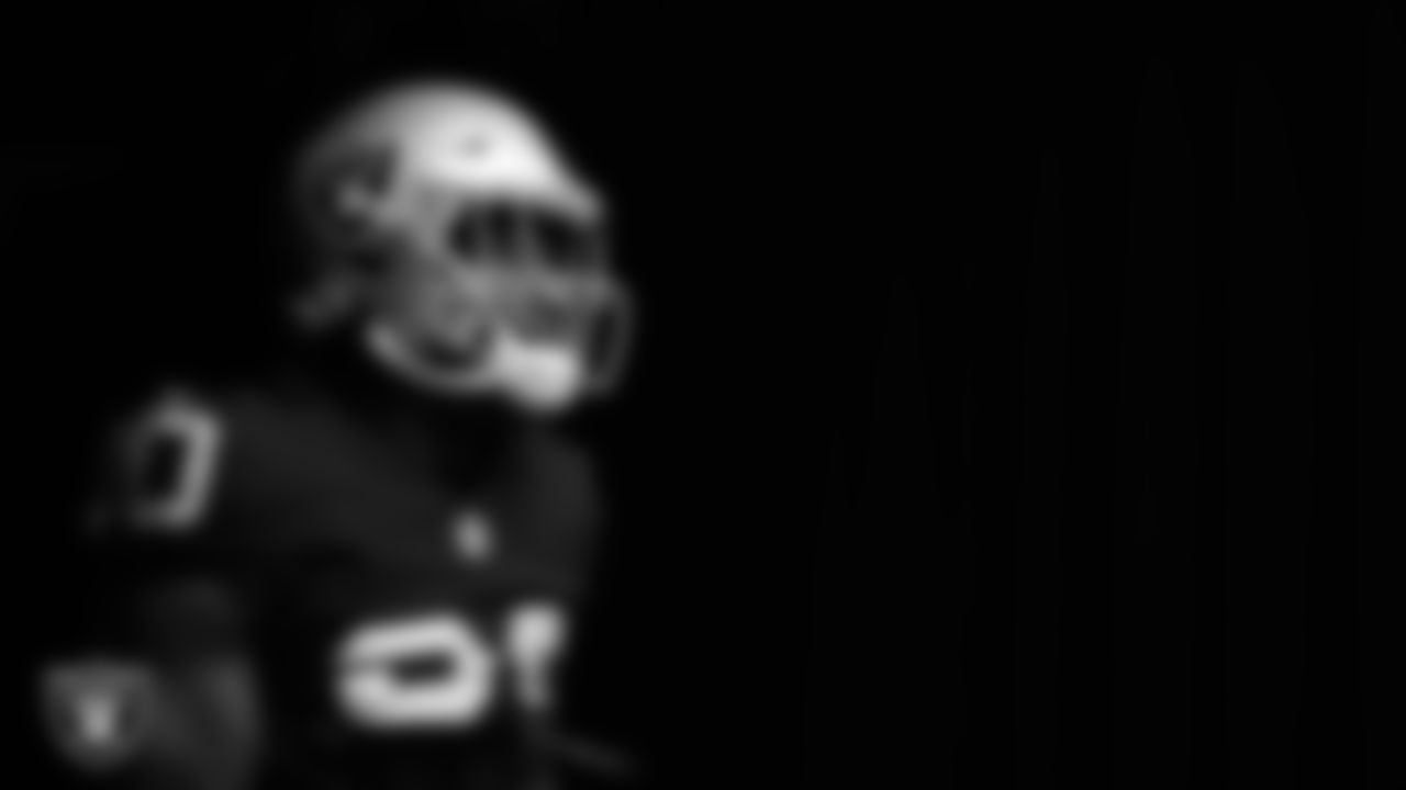 Las Vegas Raiders safety Duron Harmon (30) walks down the tunnel before the regular season home game against the Houston Texans at Allegiant Stadium.