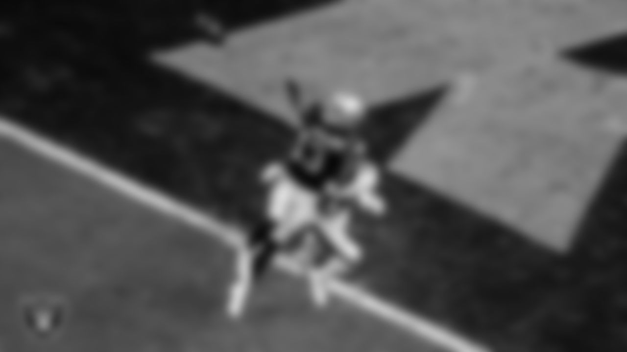 Las Vegas Raiders wide receiver Hunter Renfrow (13) makes a catch during the regular season home game against the Philadelphia Eagles.