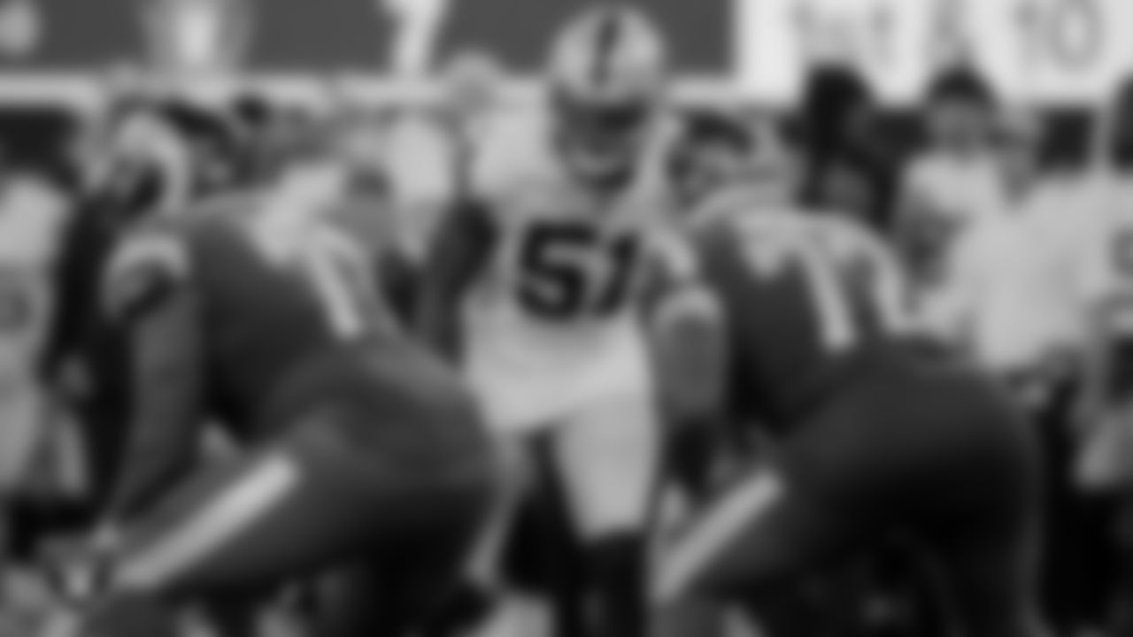 Las Vegas Raiders defensive end Malcolm Koonce (51) during the preseason game against the Los Angeles Rams at SoFi Stadium.
