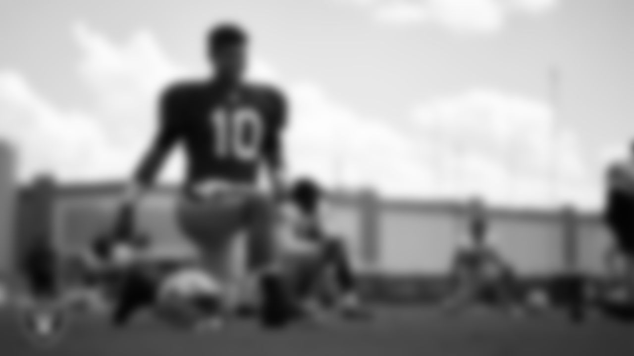 Las Vegas Raiders quarterback Jimmy Garoppolo (10) during practice at Intermountain Health Performance Center.