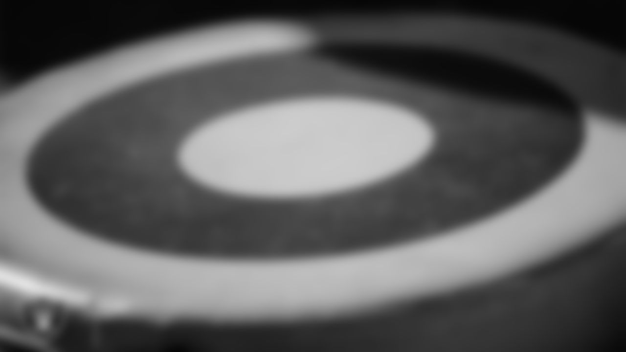 A chain pole lays on the ground during a Las Vegas Raiders practice.