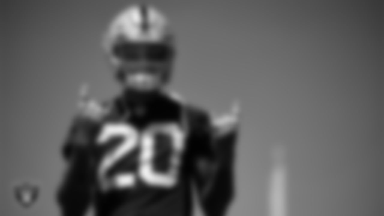 Las Vegas Raiders safety Isaiah Pola-Mao (20) at an Organized Team Activity (OTA) at Intermountain Health Performance Center.