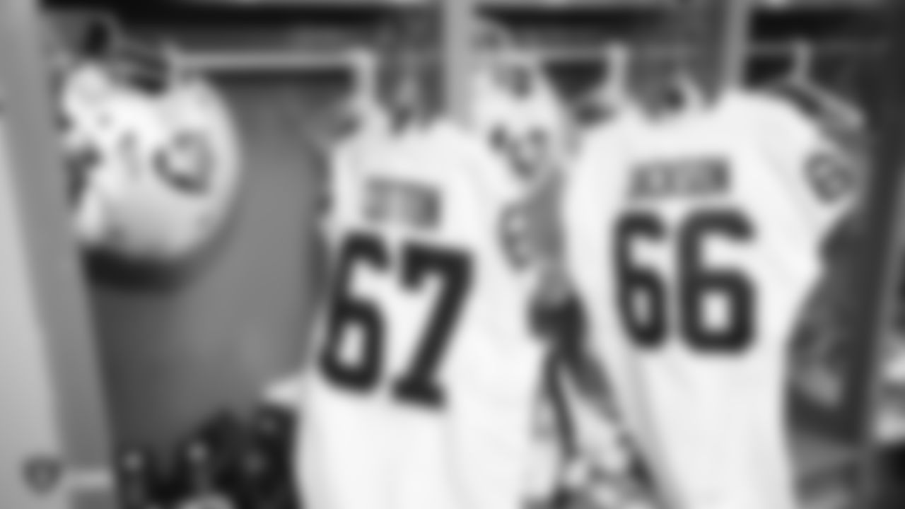 The Raiders locker room before the regular season game against the Los Angeles Chargers at ROKiT Field at Dignity Health Sports Park.