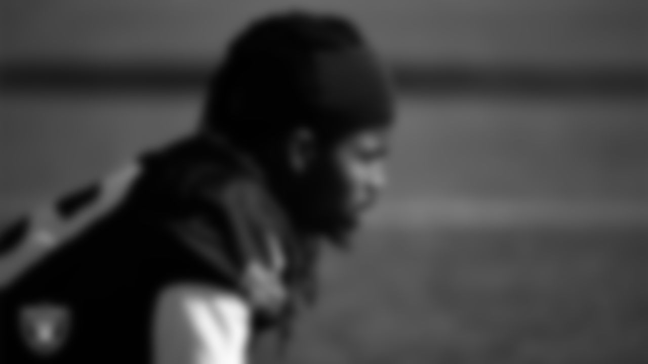 Las Vegas Raiders cornerback Stanford Samuels III (49) at a workout during phase two of the offseason program.