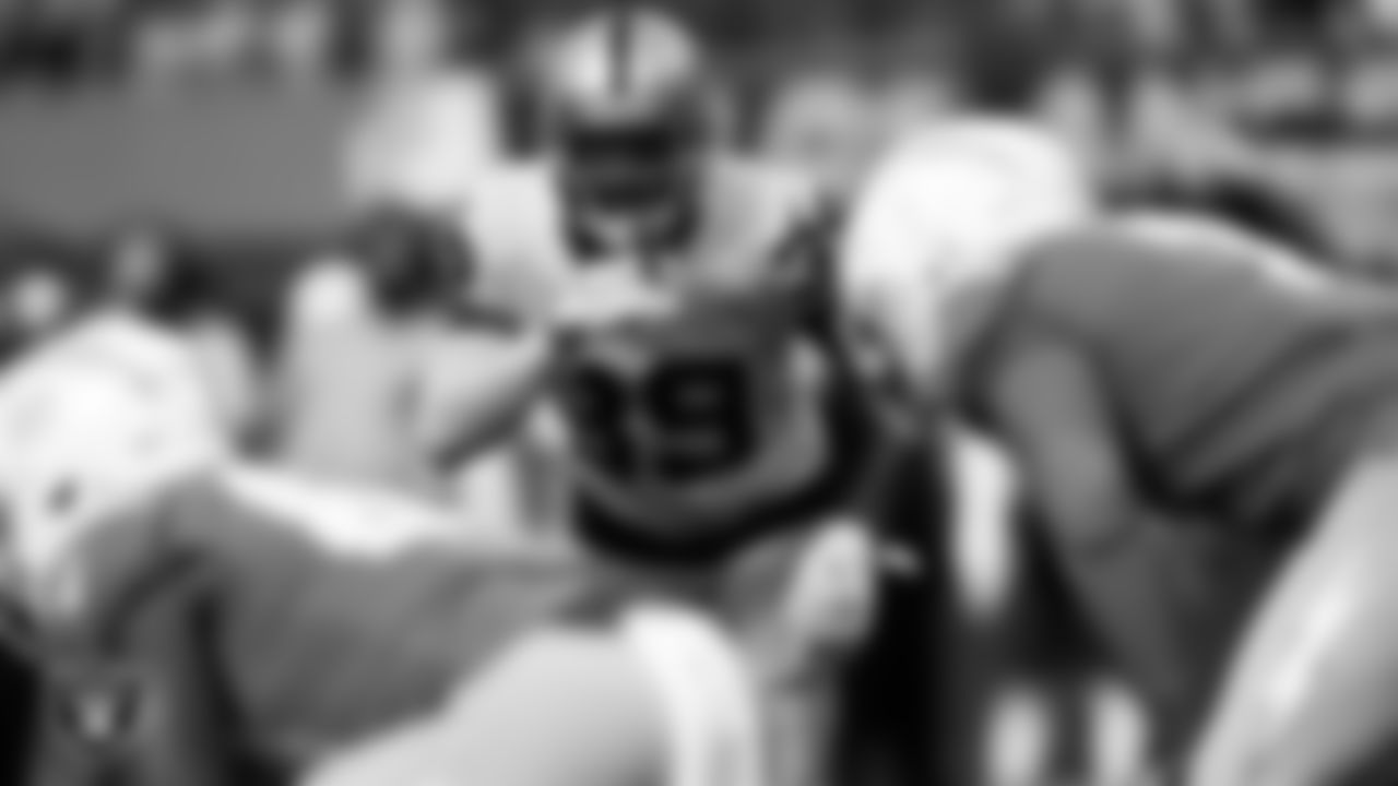 Las Vegas Raiders cornerback Nate Hobbs (39) lines up before the snap during the regular season away game against the Los Angeles Chargers at SoFi Stadium.
