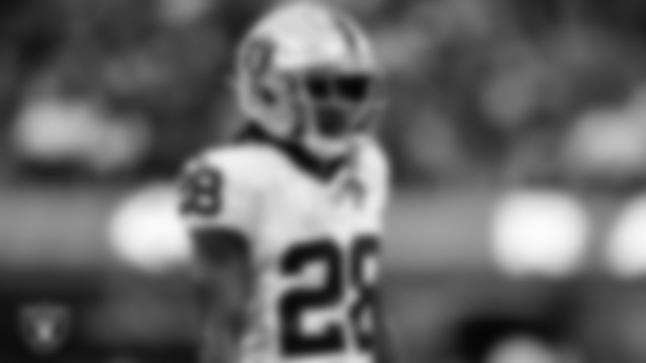 Las Vegas Raiders cornerback David Long Jr. (28) during the preseason away game against the Los Angeles Rams at Sofi Stadium.