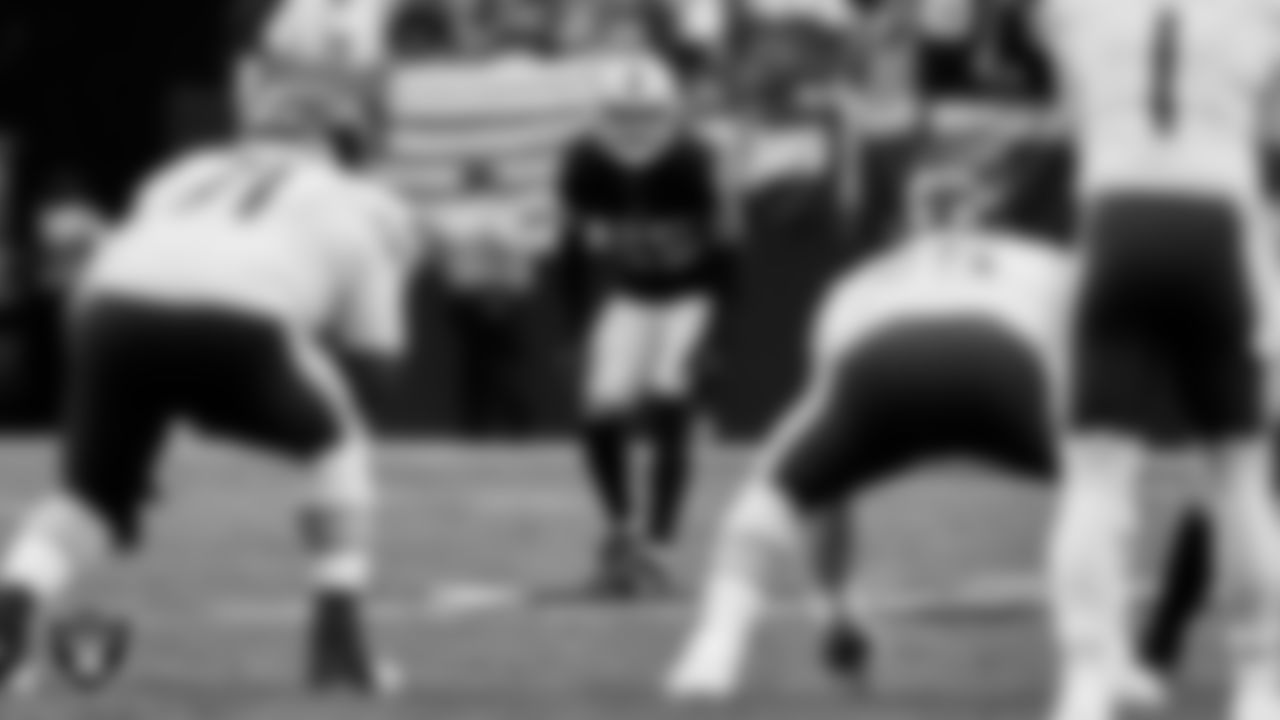 Las Vegas Raiders safety Tre'von Moehrig (25) lines up before the snap during the regular season home game against the Chicago Bears.