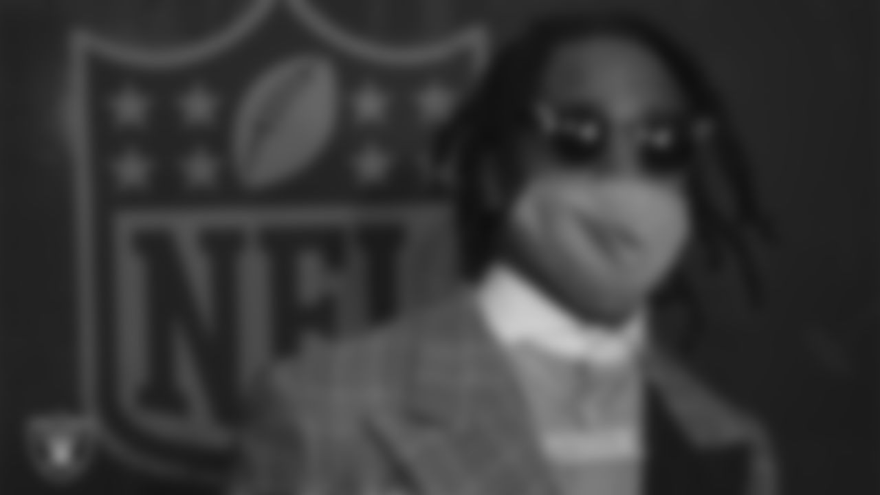 Alabama wide receiver Jaylen Waddle appears on the Red Carpet at the Rock & Roll Hall of Fame before the first round of the 2021 NFL football draft.