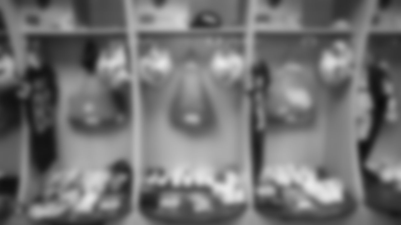 The Raiders locker room before their preseason game against the Green Bay Packers at IG Field.