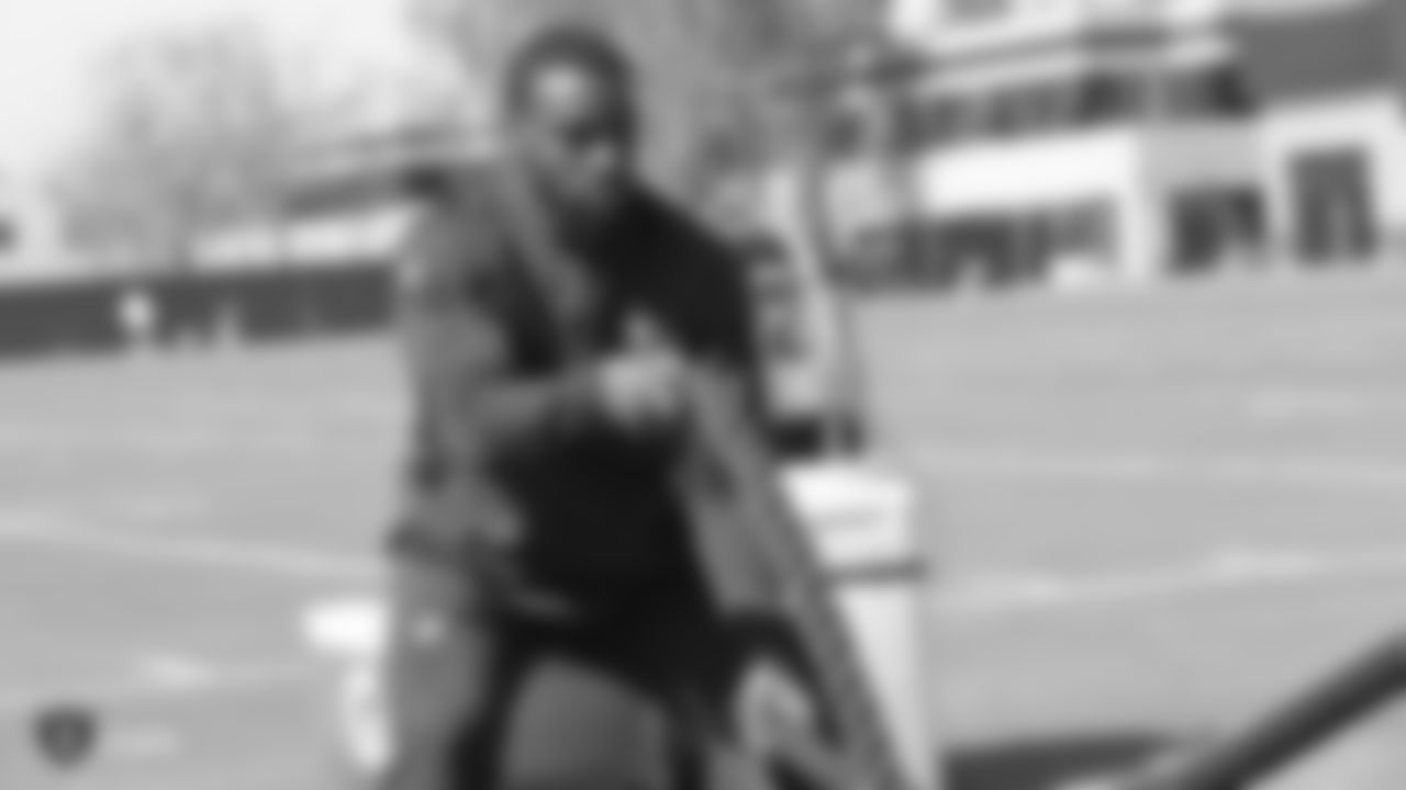 Raiders wide receiver De'Mornay Pierson-El at a workout during phase one of the offseason program at the Raiders Practice Facility in Alameda, Calif.