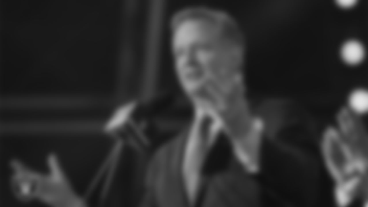 NFL Commissioner Roger Goodell talks to the crowd at the start of the 2021 NFL Draft.