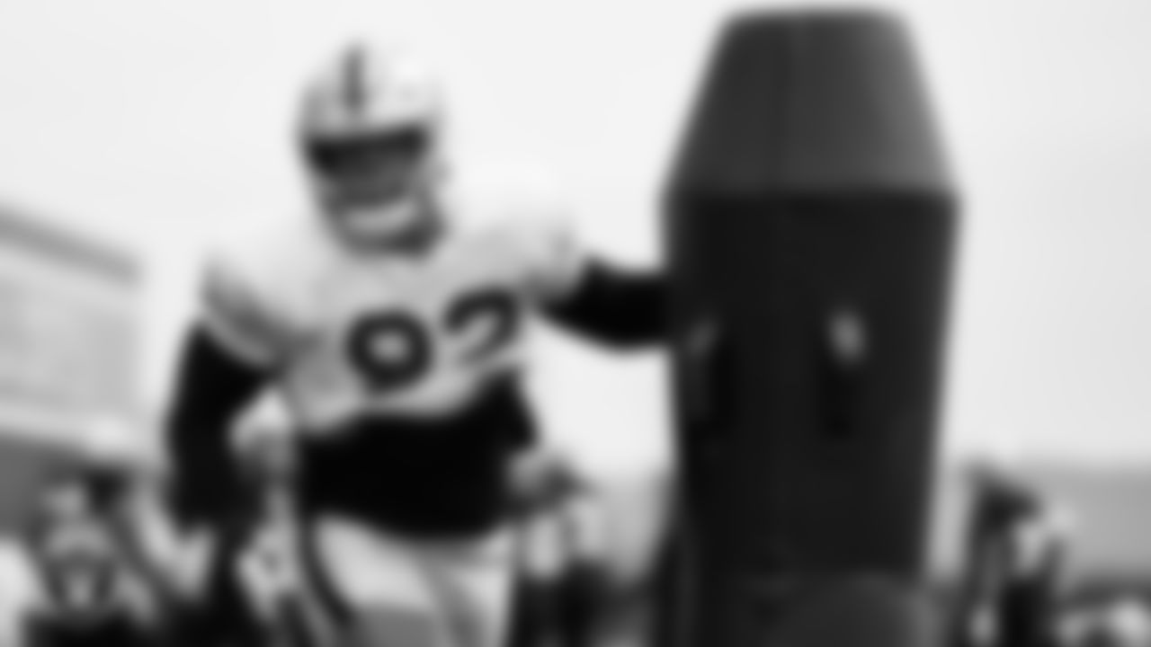 Las Vegas Raiders defensive tackle Solomon Thomas (92) during practice at Intermountain Healthcare Performance Center.