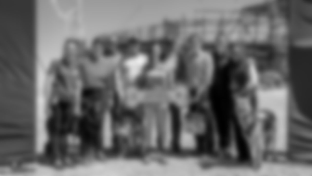 The Raiders Foundation, in partnership with Kline Veterans Fund, give three veterans a tour of the Las Vegas Stadium worksite before being surprised with their very own service dog, Wednesday, June 26, 2019, in Las Vegas, Nevada.