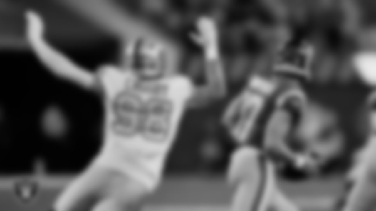 Las Vegas Raiders defensive end Maxx Crosby (98) before sacking the quarterback during the regular season away game against the Los Angeles Rams at SoFi Stadium.