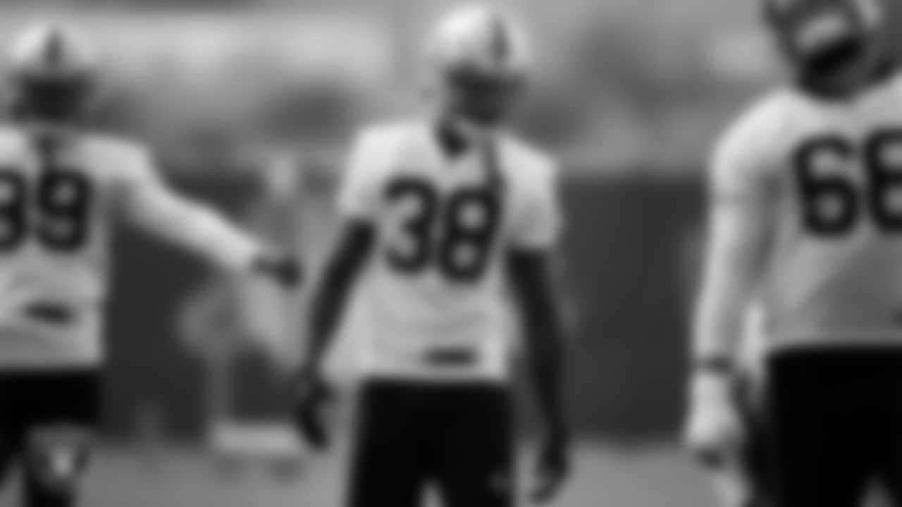 Las Vegas Raiders running back Brittain Brown (38) during practice at Intermountain Healthcare Performance Center.