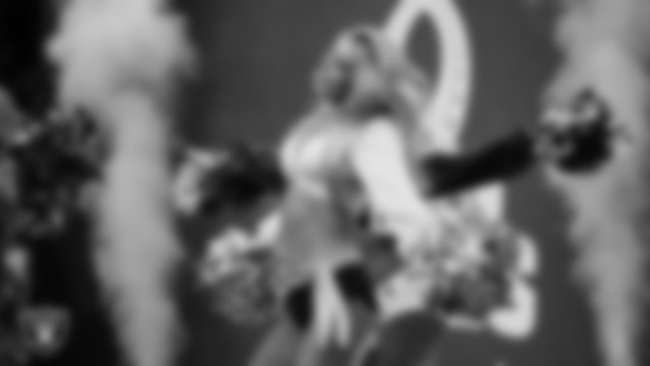 Raiderette Camryn performs with the rest of the NFL Pro Bowl Cheerleaders during the 2023 Pro Bowl at Allegiant Stadium.