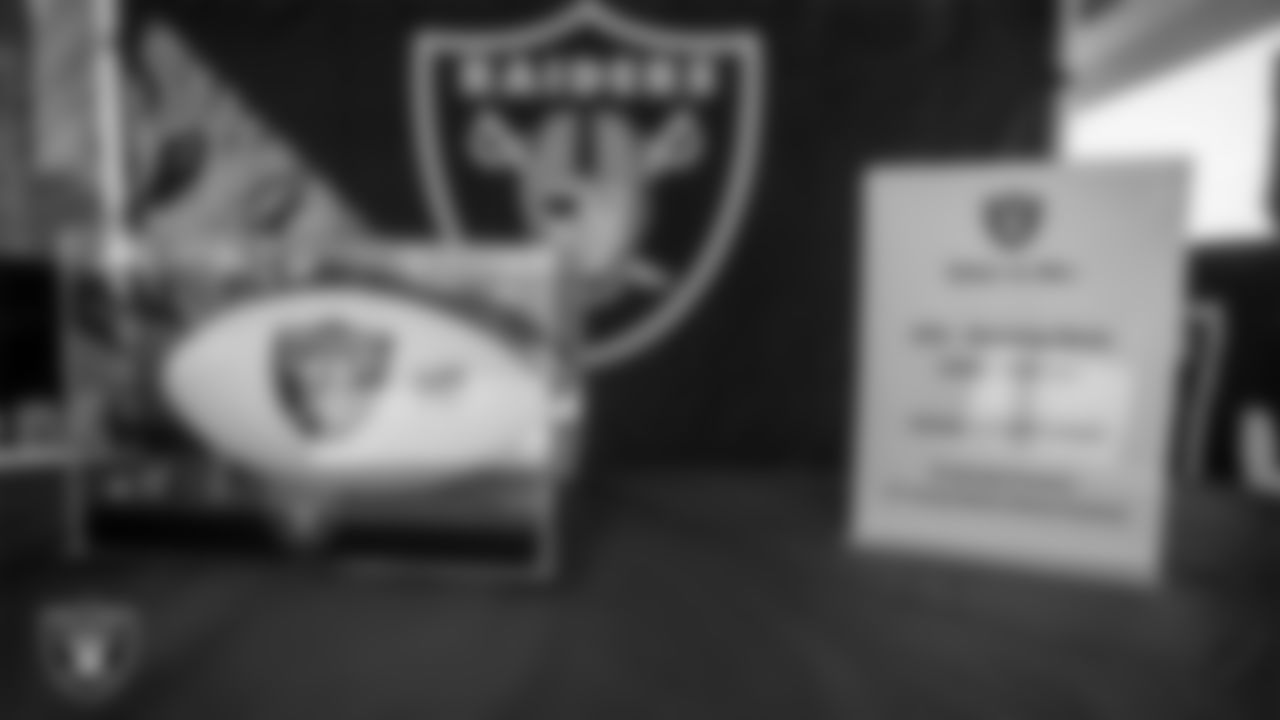 A football autographed by Las Vegas Raiders running back Jalen Richard was a giveaway prize at the Raider Nation on Location at the Springs Preserve's 13th annual Black History Month Festival.