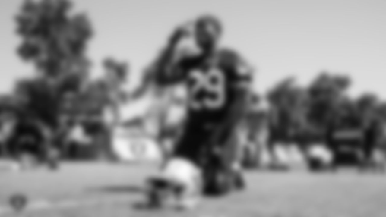 Raiders safety Lamarcus Joyner (29) at an Organized Team Activity (OTA) at the Raiders Practice Facility in Alameda, Calif.
