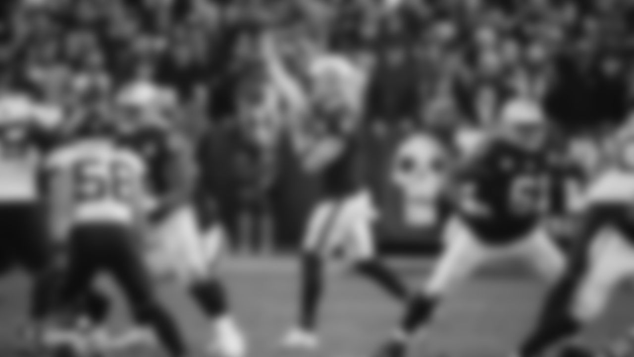 Raiders quarterback Derek Carr (4) passes during the regular season game against the Jacksonville Jaguars.