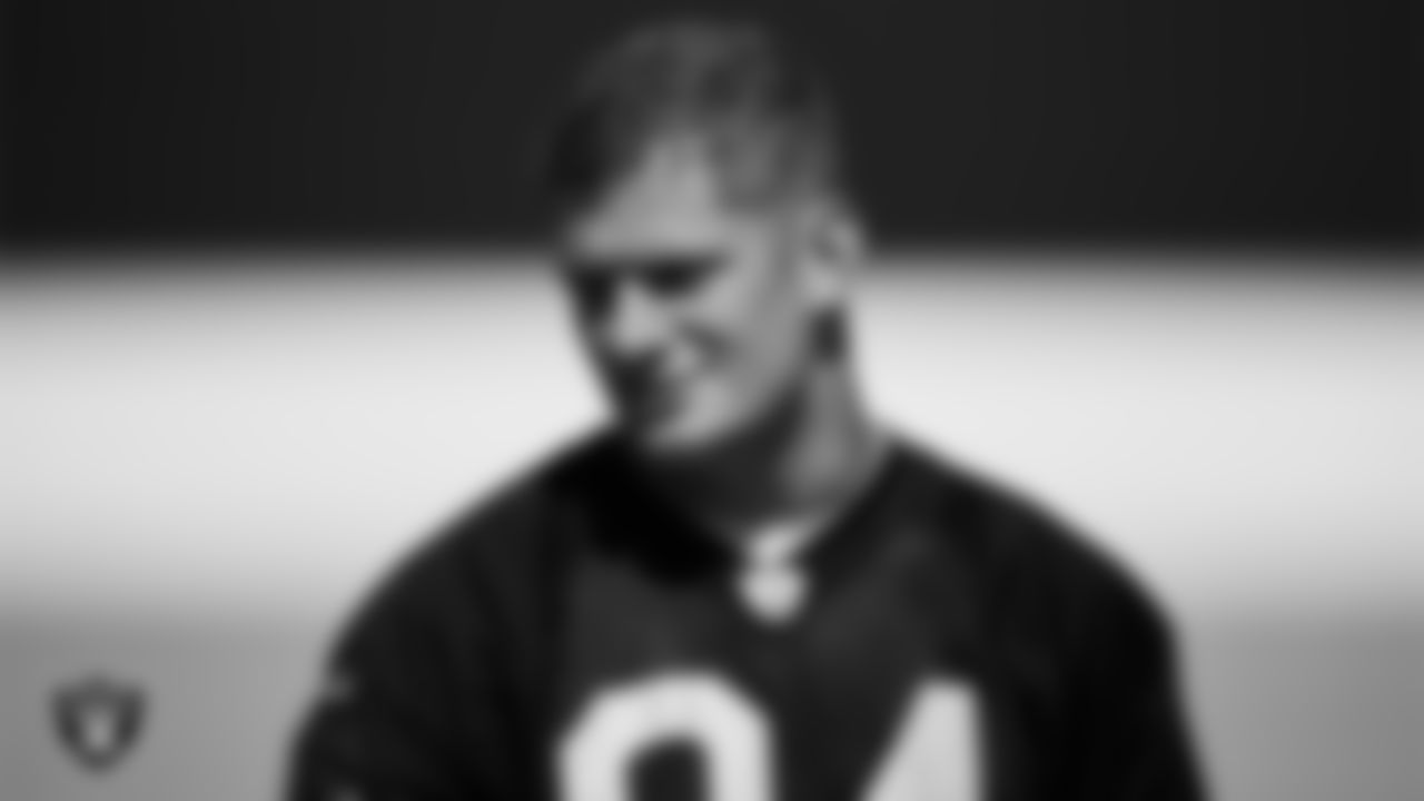 Las Vegas Raiders defensive end Carl Nassib (94) during practice at Intermountain Healthcare Performance Center.