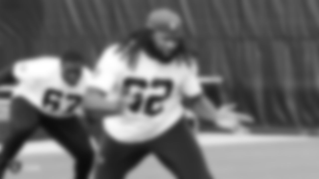 Raiders guard Lukayus McNeil (62) at a workout during phase two of the offseason program at the Raiders Practice Facility in Alameda, Calif.