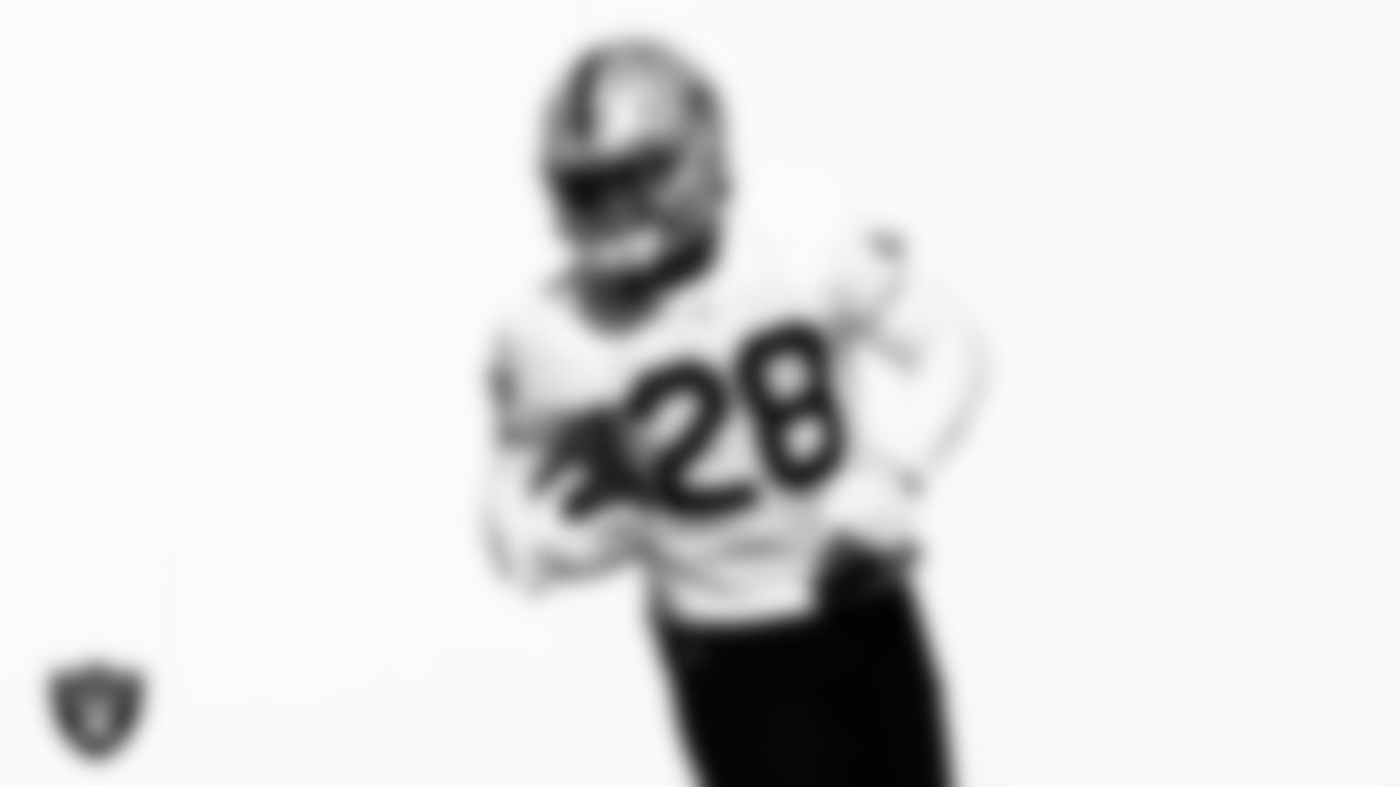 Las Vegas Raiders running back Josh Jacobs (28) during practice at Intermountain Healthcare Performance Center.