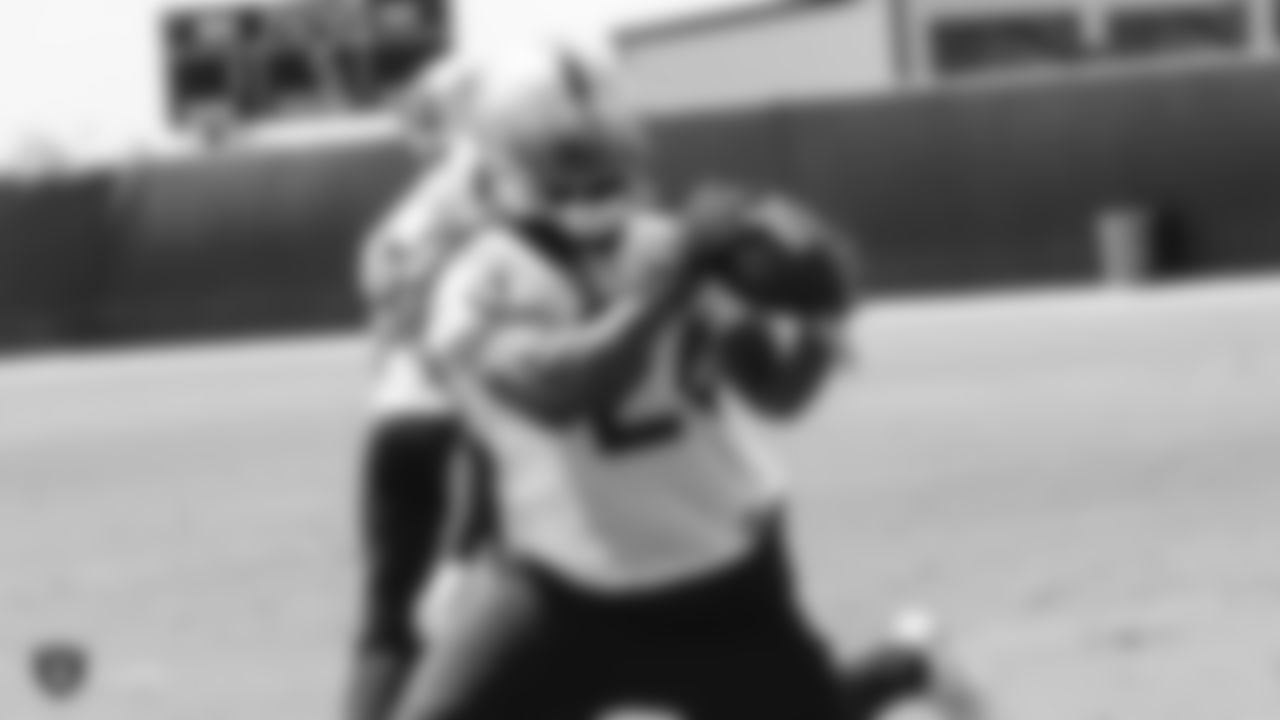 Oakland Raiders running back Marshawn Lynch (24) at an Organized Team Activity (OTA) at the Oakland Raiders Practice Facility, Wednesday, June 6, 2018, in Alameda, California.
