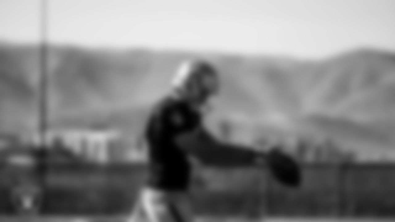 Las Vegas Raiders punter AJ Cole (6) during practice.