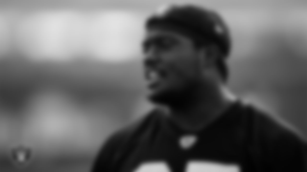 Las Vegas Raiders guard Lester Cotton Sr. (67) during practice at Intermountain Healthcare Performance Center.