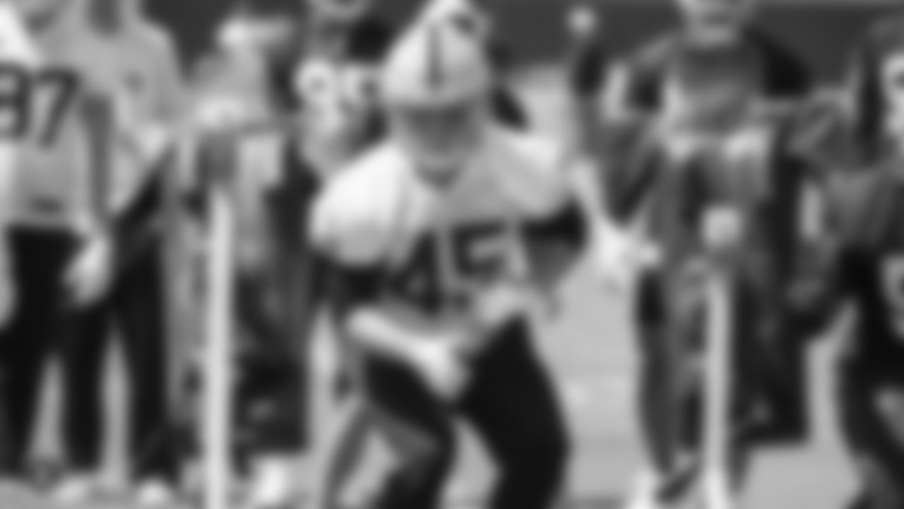 Raiders fullback Alec Ingold (45) at an Organized Team Activity (OTA) at the Raiders Practice Facility in Alameda, Calif.