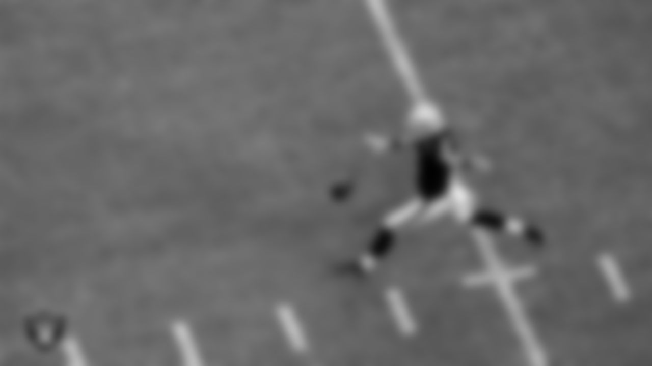 Las Vegas Raiders punter AJ Cole (6) punts during the regular season home game against the Tampa Bay Buccaneers.