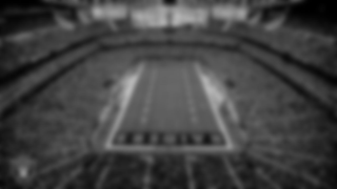 Las Vegas Raiders kicker Daniel Carlson (2) kicks off during the regular season home game against the Arizona Cardinals at Allegiant Stadium.