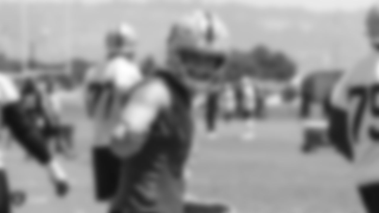 Oakland Raiders quarterback Derek Carr (4) at an Organized Team Activity (OTA) at the Oakland Raiders Practice Facility, Tuesday, June 5, 2018, in Alameda, California.