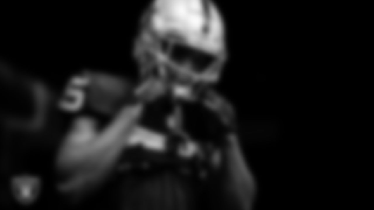Las Vegas Raiders running back Zamir White (35) walks down the tunnel before the regular season home game against the New England Patriots at Allegiant Stadium.