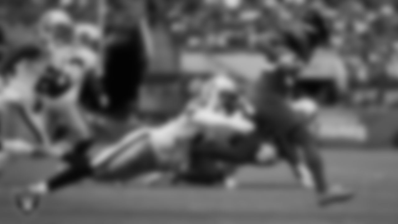 Las Vegas Raiders wide receiver DJ Turner (19) makes a tackle during the regular season away game against the Jacksonville Jaguars at TIAA Bank Field.