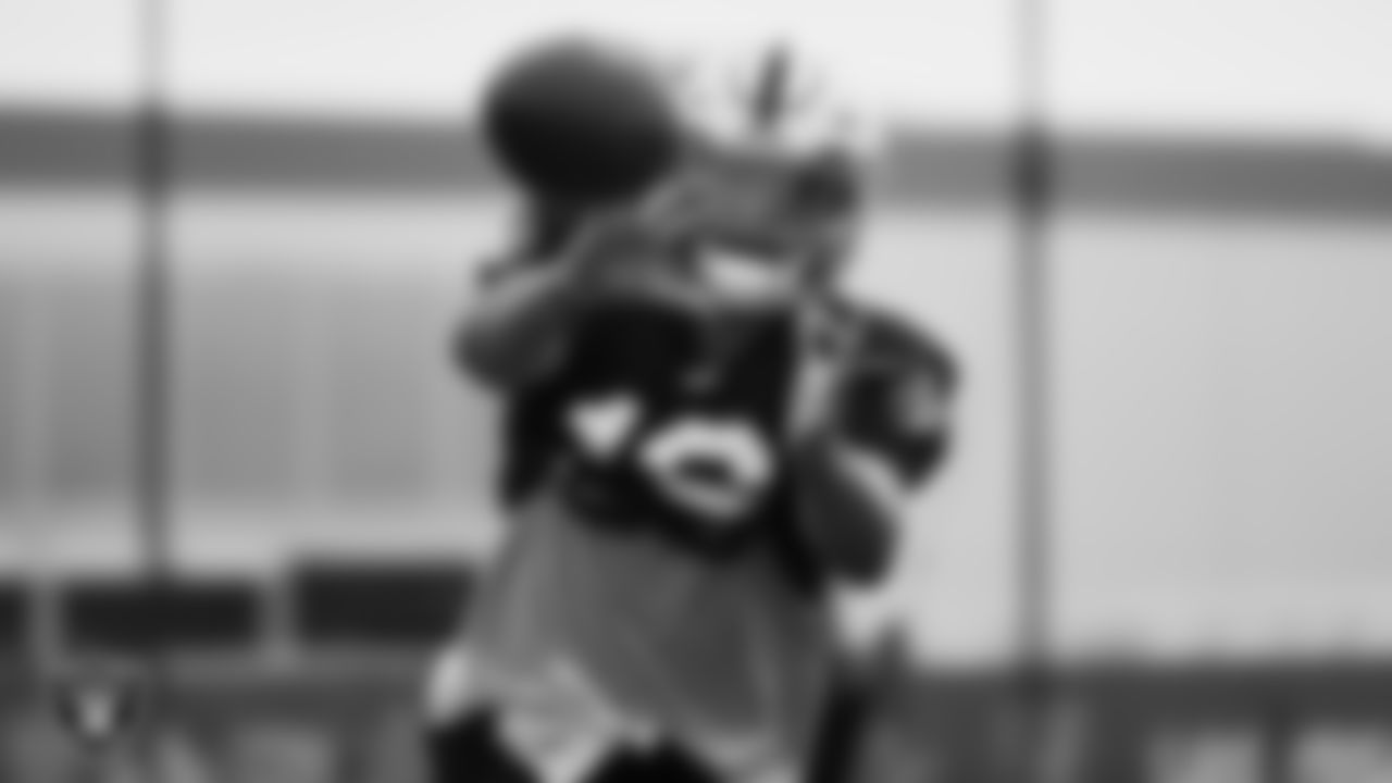 Las Vegas Raiders wide receiver Dillon Stoner (16) during practice at Intermountain Healthcare Performance Center.