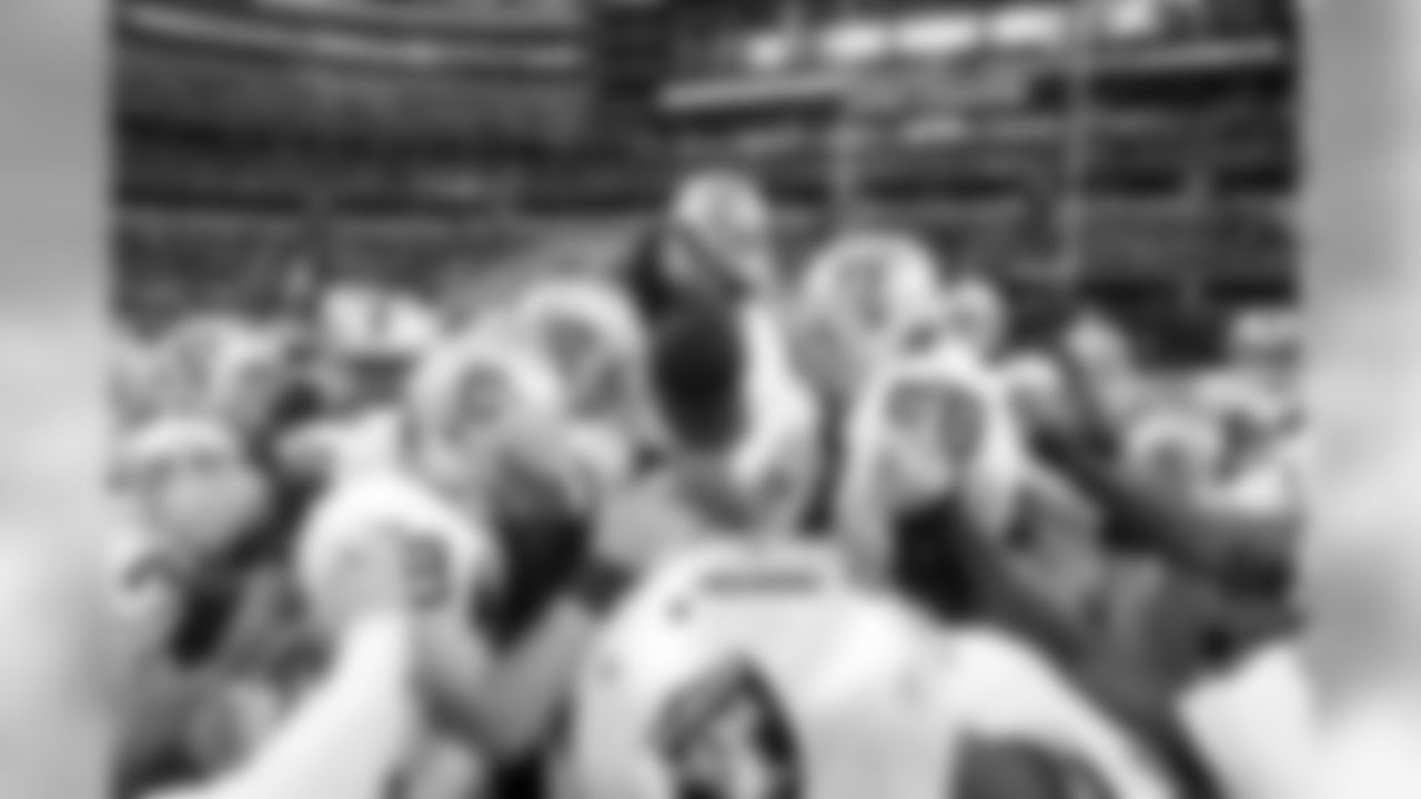 Pre-game team huddle