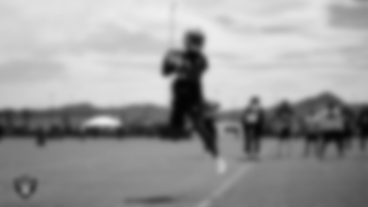 Las Vegas Raiders cornerback Casey Hayward Jr. (29) at an Organized Team Activity (OTA).