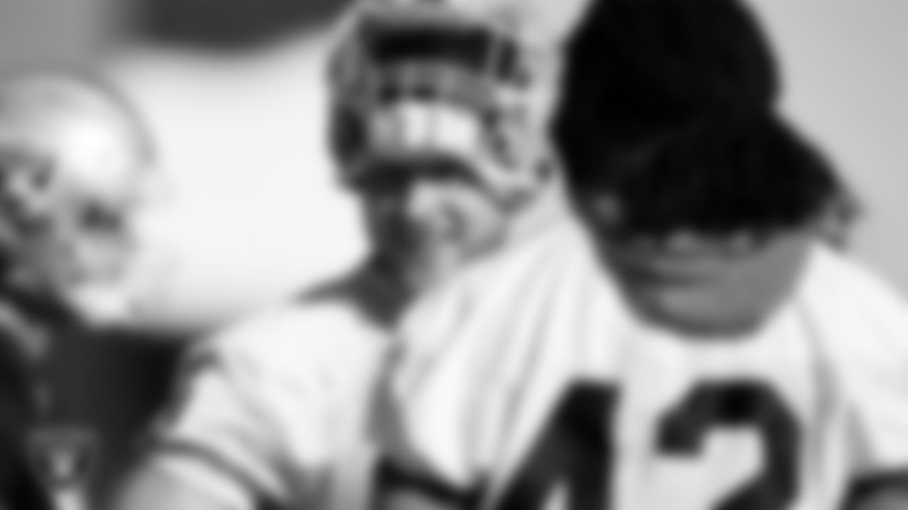 Las Vegas Raiders linebacker Nick Kwiatkoski (44) during practice at Intermountain Healthcare Performance Center.