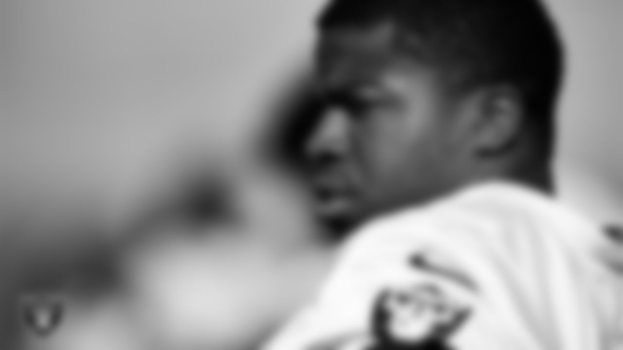 Las Vegas Raiders wide receiver Justin Hall (12) at a workout during phase two of the offseason program.