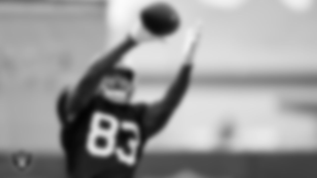 Las Vegas Raiders tight end Darren Waller (83) during practice at Intermountain Healthcare Performance Center.