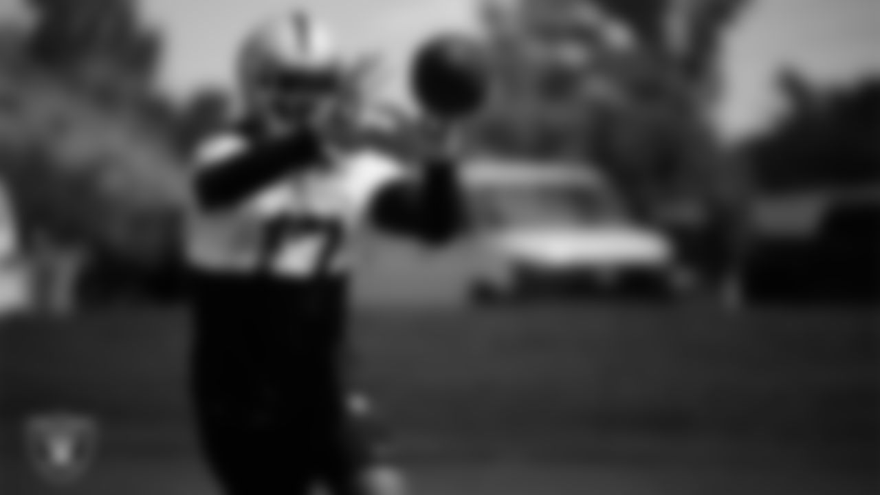 Las Vegas Raiders wide receiver Davante Adams (17) during practice at The Greenbrier Sports Performance Center.