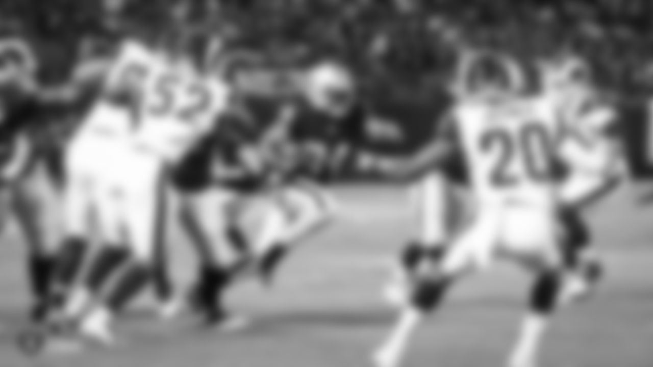 Oakland Raiders running back Marshawn Lynch (24) during The Oakland Raiders regular season game against the Los Angeles Rams at Oakland-Alameda County Coliseum, Monday, September 10, 2018, in Oakland, California. The Oakland Raiders lost 33-13.