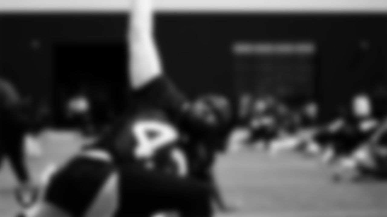 Las Vegas Raiders safety Karl Joseph (43) at an Organized Team Activity (OTA).