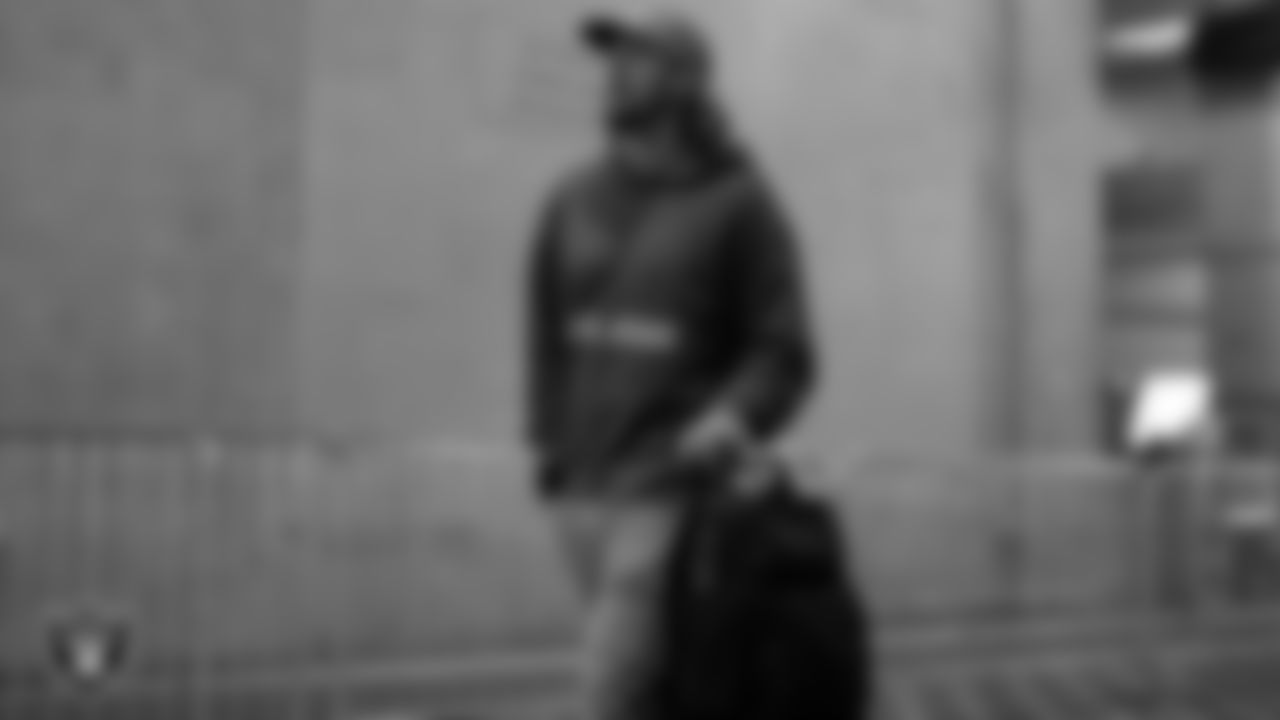 Las Vegas Raiders kicker Daniel Carlson (2) arrives to the postseason away game against the Cincinnati Bengals.