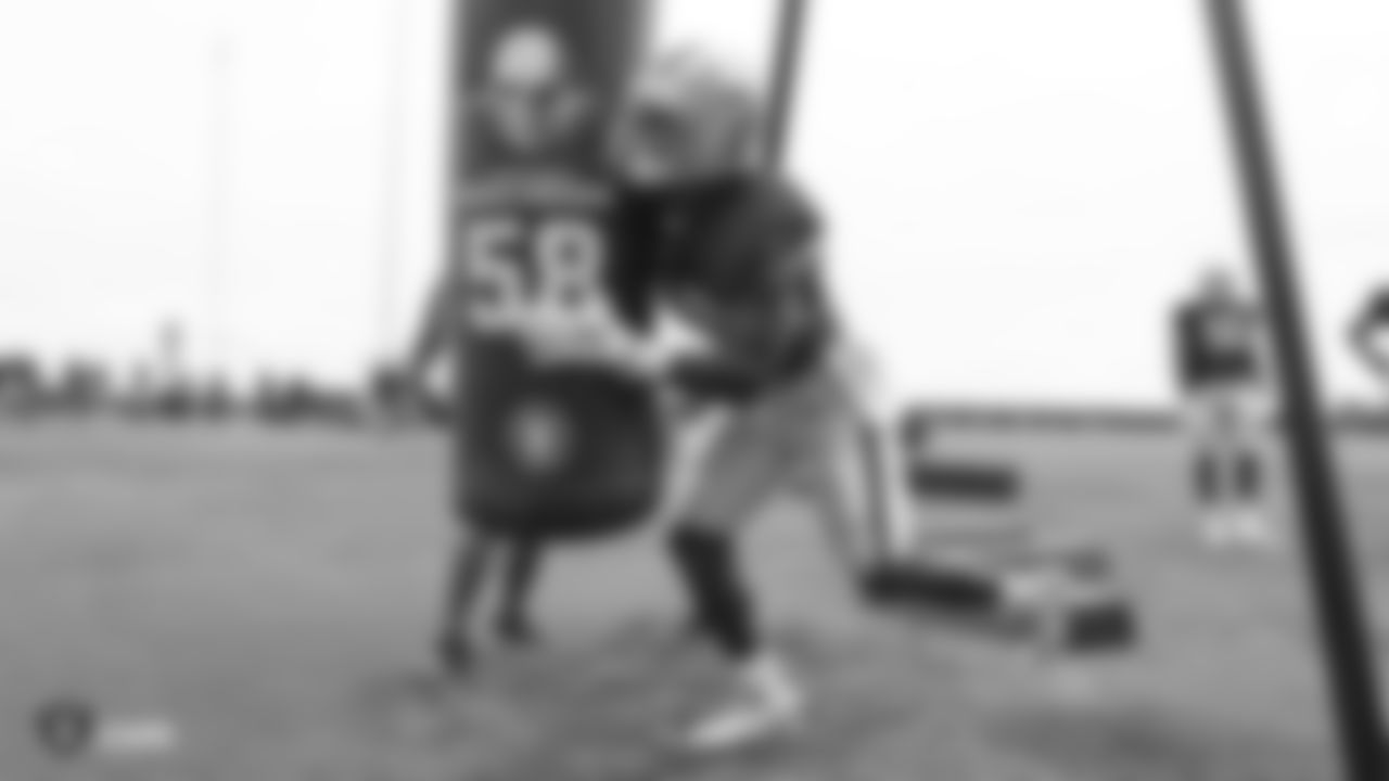 Oakland Raiders linebacker Tahir Whitehead (59) on the field for a preseason practice at The Oakland Raiders Practice Facility, Tuesday, August 28, 2018, in Alameda, California.