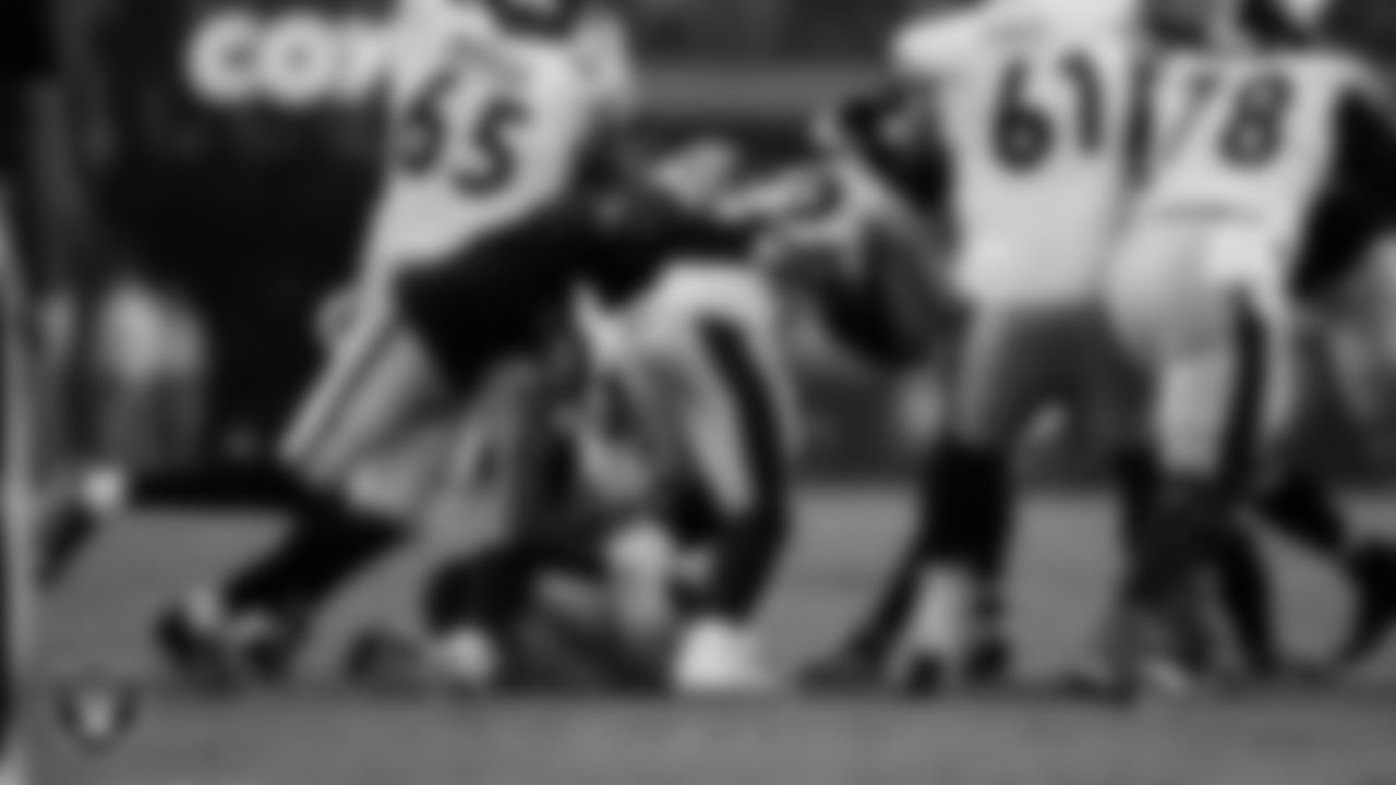 Las Vegas Raiders defensive end Malcolm Koonce (51) during the regular season home game against the Pittsburgh Steelers at Allegiant Stadium.