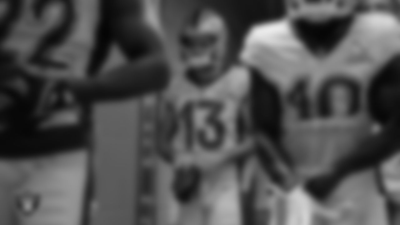 Las Vegas Raiders wide receiver Hunter Renfrow (13) heads to the field before the 2022 Pro Bowl at Allegiant Stadium.