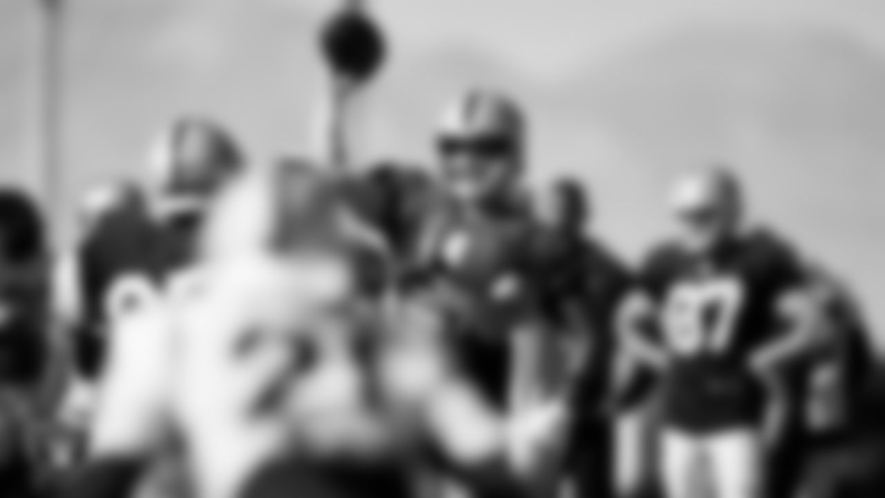 Las Vegas Raiders quarterback Derek Carr (4) during practice at Intermountain Healthcare Performance Center.